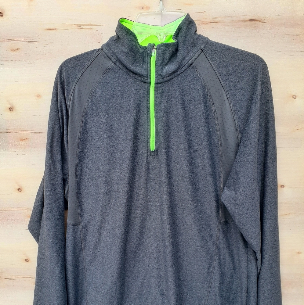 CHAMPION Grey Green 1/4 Zip Active Shirt XXL 2X